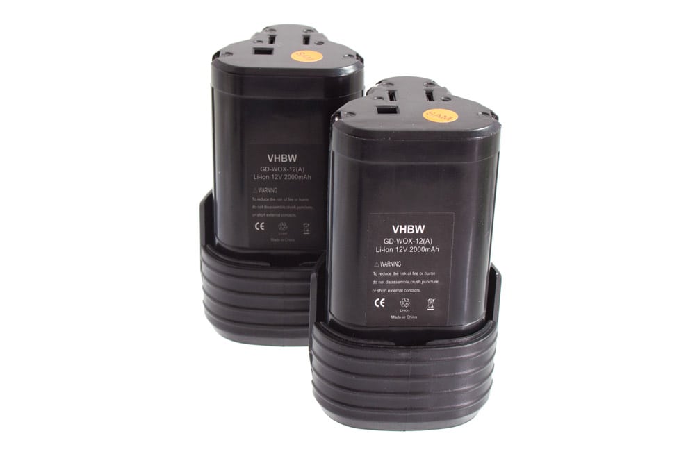 2x Battery replaces Rockwell RW9300 for Electric Power Tool - 2000 mAh, 12 V, Li-Ion